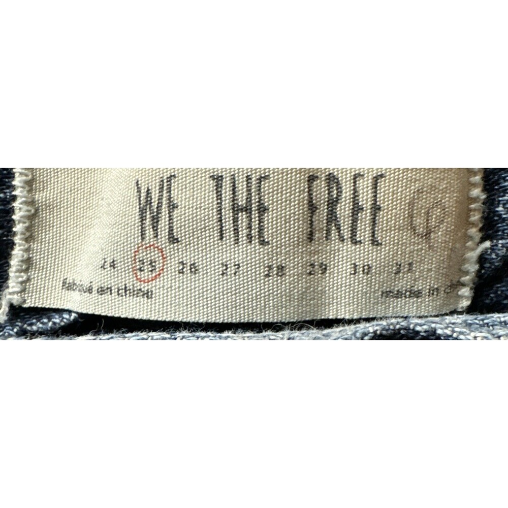 We The Free Shorts Women 25 Blue Jean Denim Button Fly Distressed Grunge - Picture 2 of 5